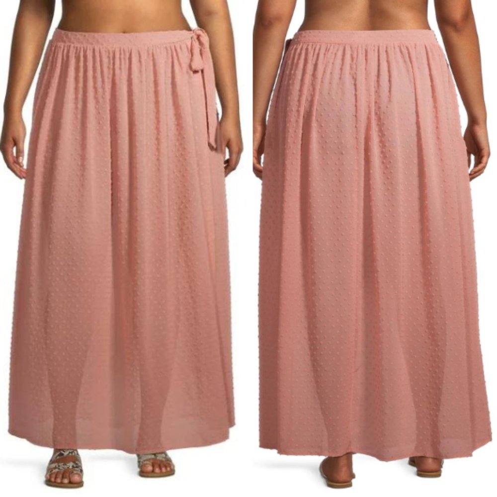 NWT Time and Tru Swiss Dot Skirt Cover Up Old Rose